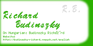 richard budinszky business card